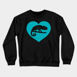 Blue Chameleon Heart for Chameleon Lovers Crewneck Sweatshirt